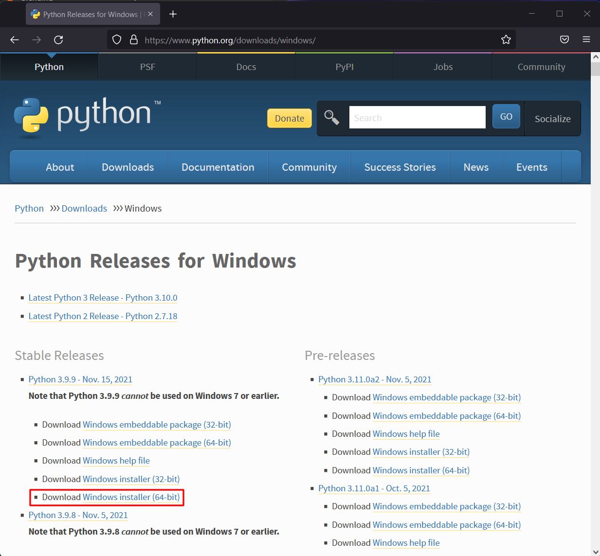 Python Download Website