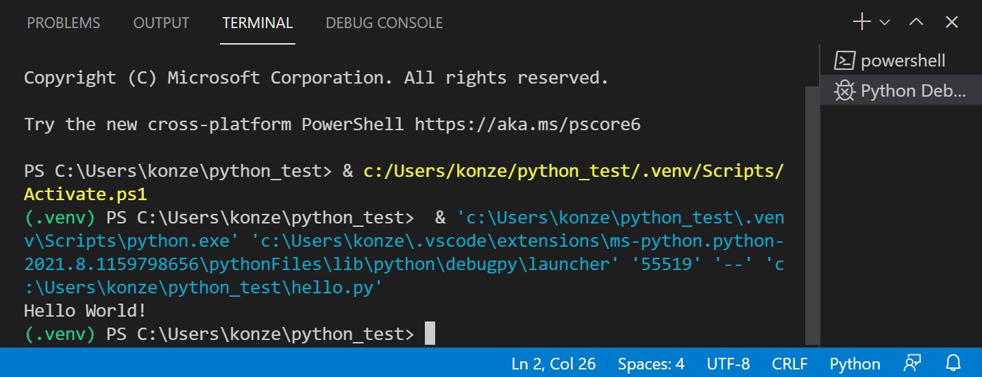 Run with virtual environment
