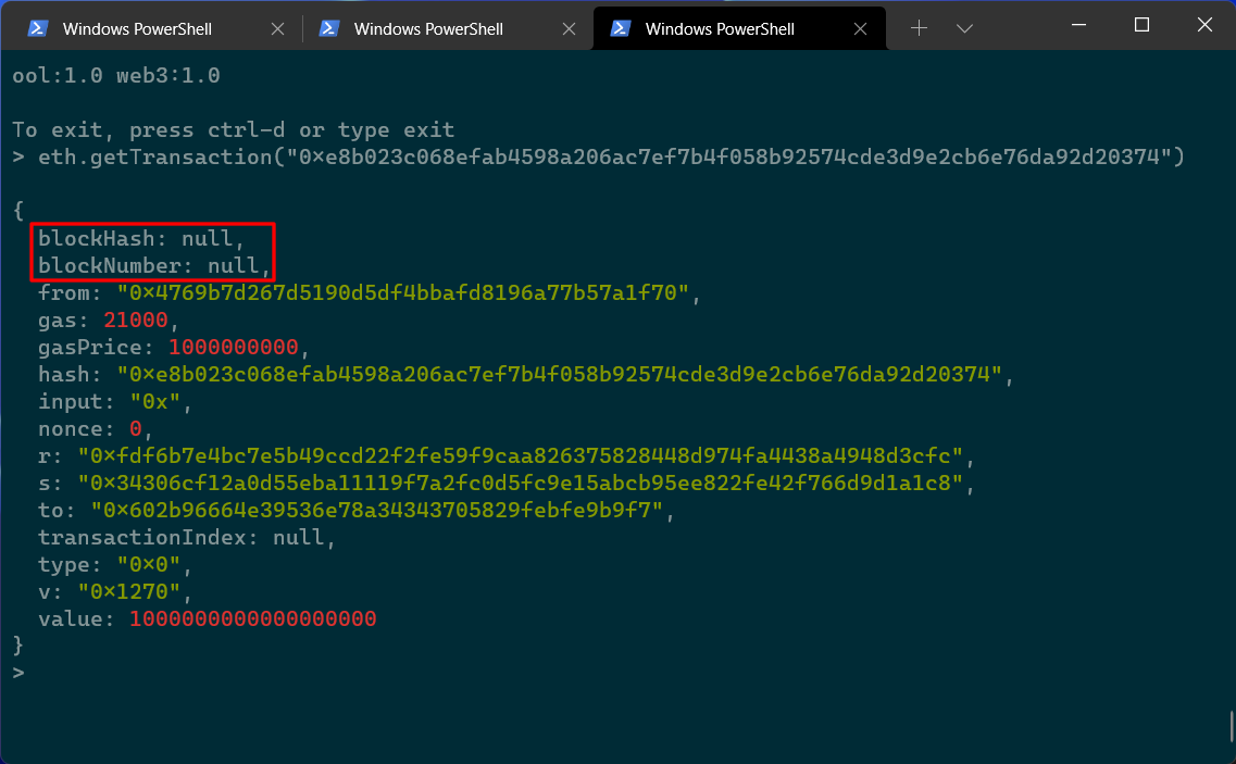Geth get Transaction
