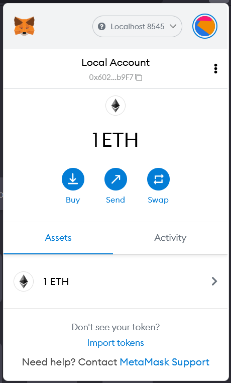 MetaMask with Ether