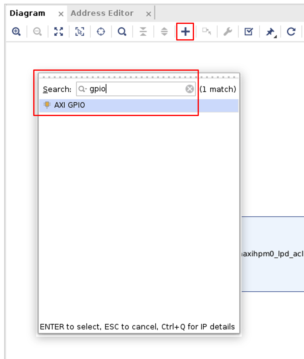 Vivado Block Design add AXI GPIO