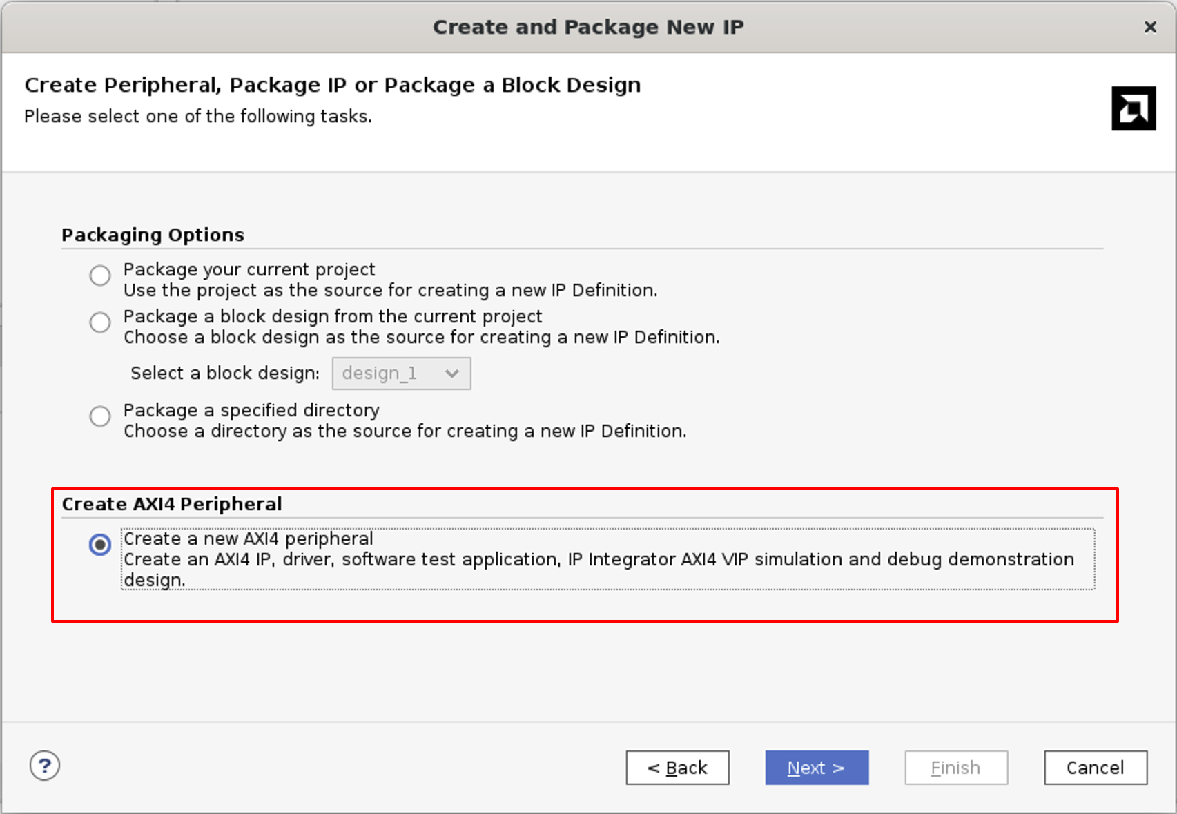 Vivado Create AXI4 Peripheral