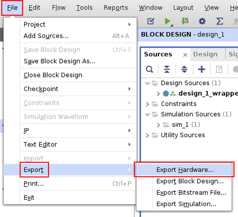 Vivado Export Hardware